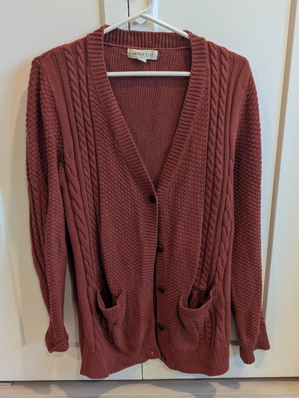 Amour Vert Terra Cotta Cardigan Size S